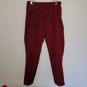 Like new maroon semi-formal front tie spandex pants